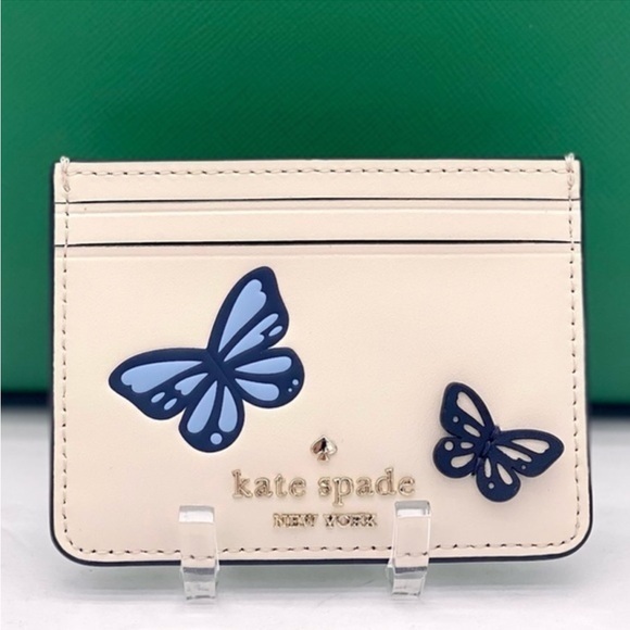 Kate Spade Small Wallet Slim Butterfly Card Holder - Picture 1 of 9